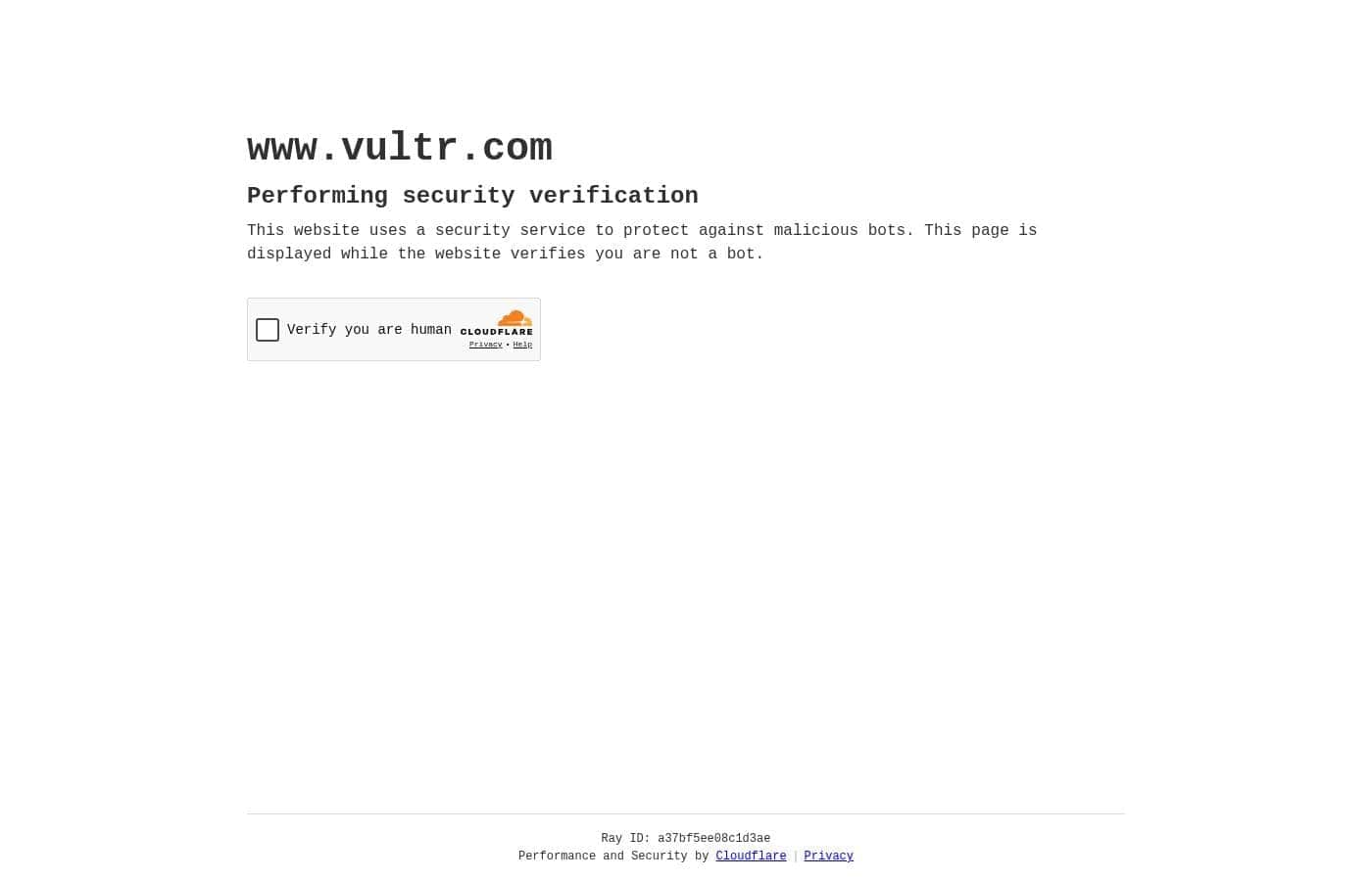 Vultr pricing page screenshot