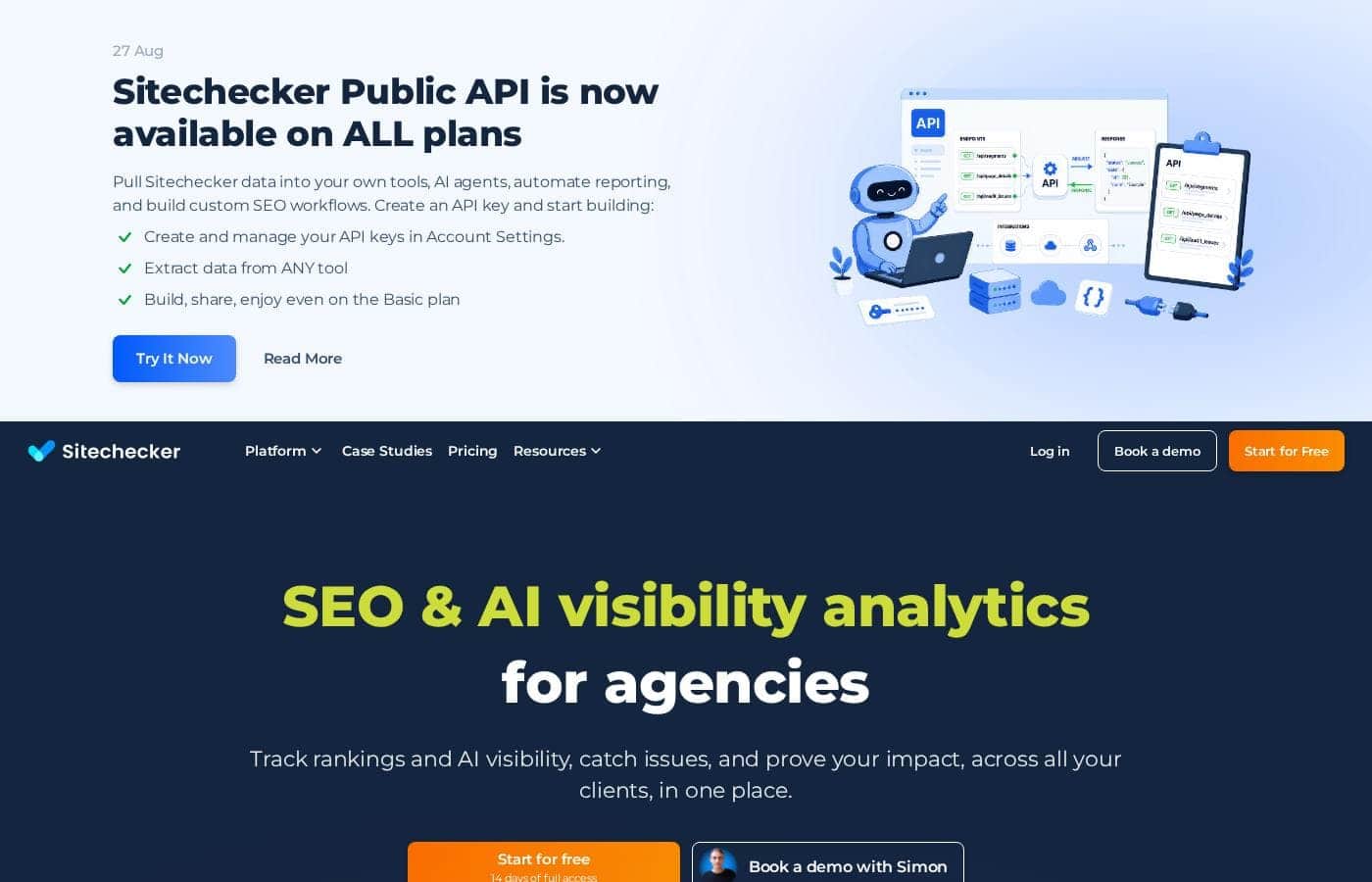 Sitechecker Pro homepage screenshot