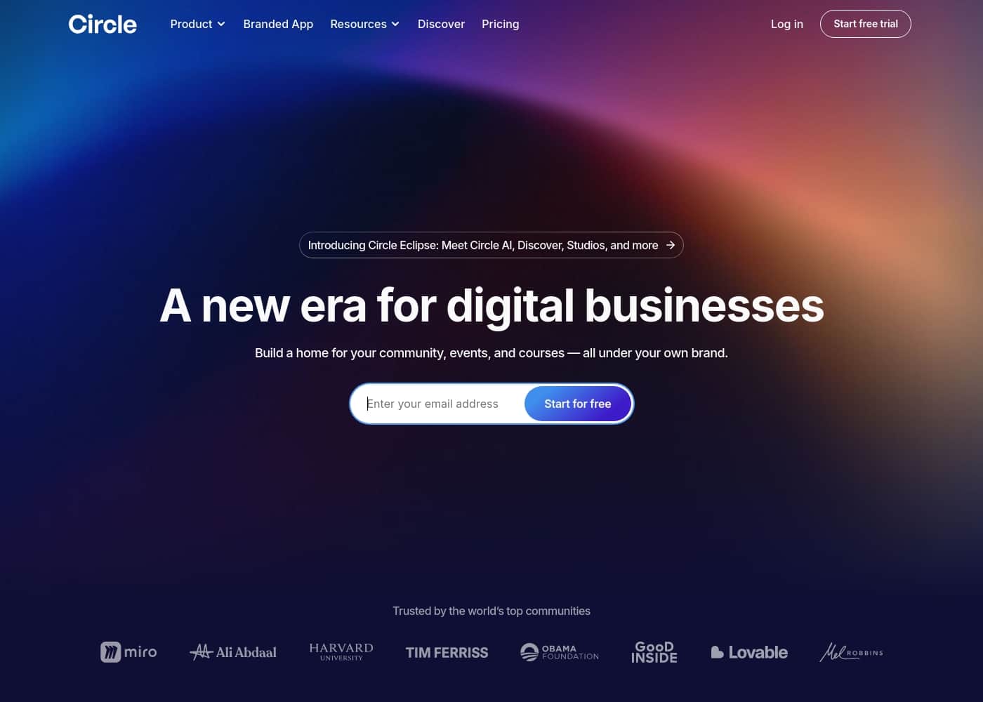 Circle.so homepage screenshot