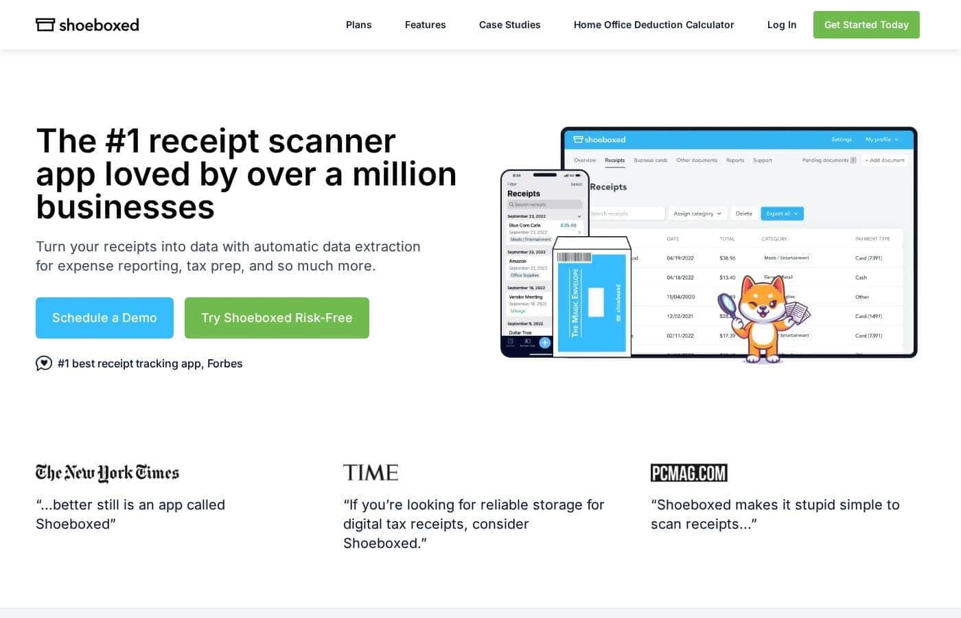 ShoeBoxed homepage screenshot