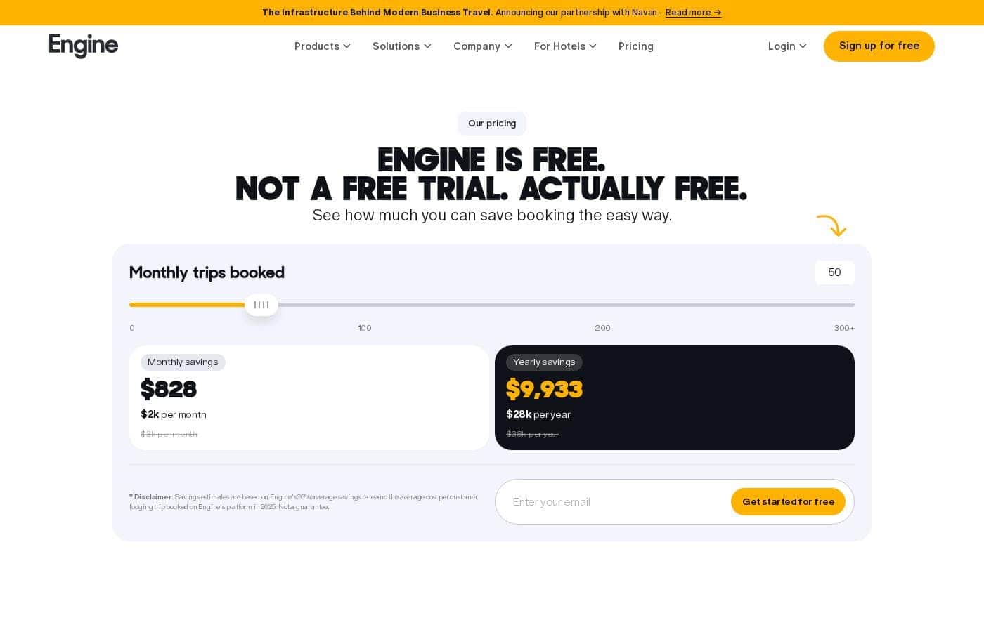 ภาพหน้าจอหน้าราคาของ Engine