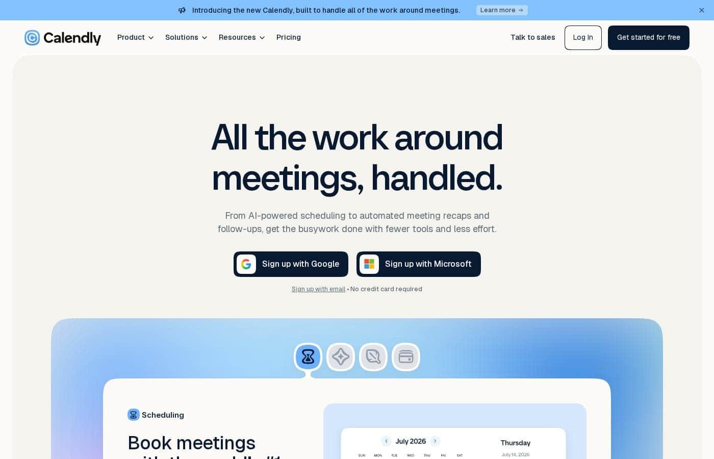 Calendly Homepage-Screenshot