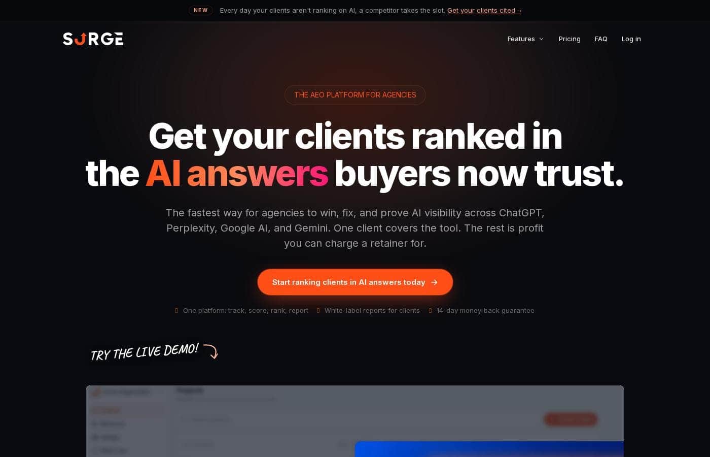 SurgeGraph homepage screenshot