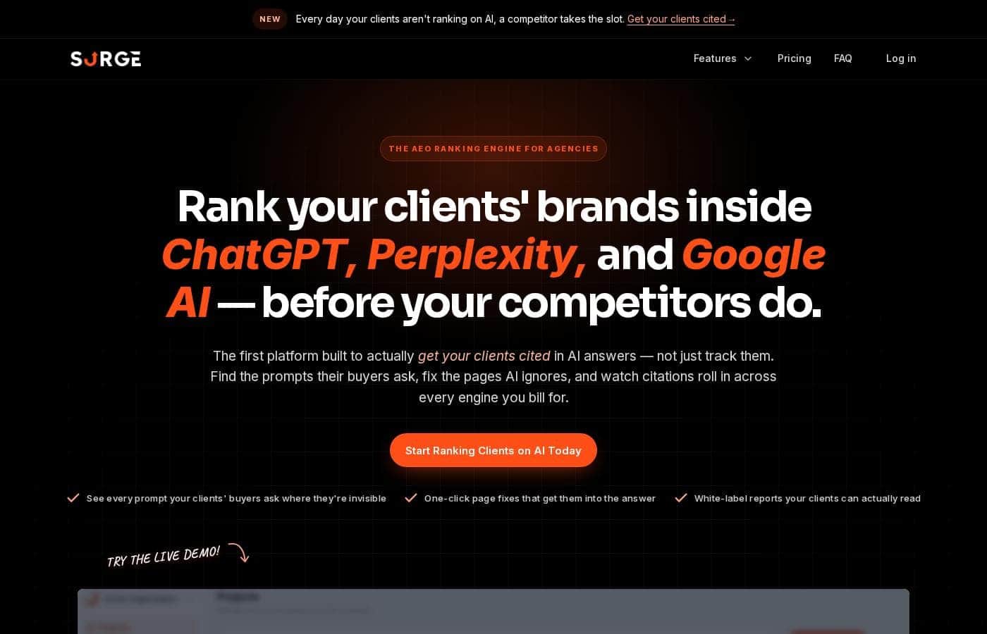 SurgeGraph pricing page screenshot