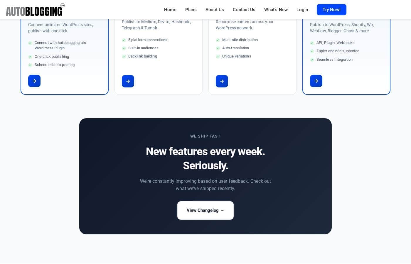 Autoblogging.ai pricing page screenshot