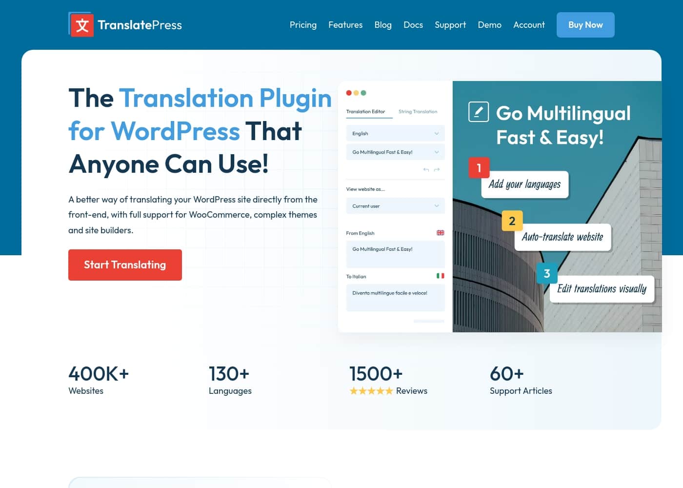 Translatepress首页截图