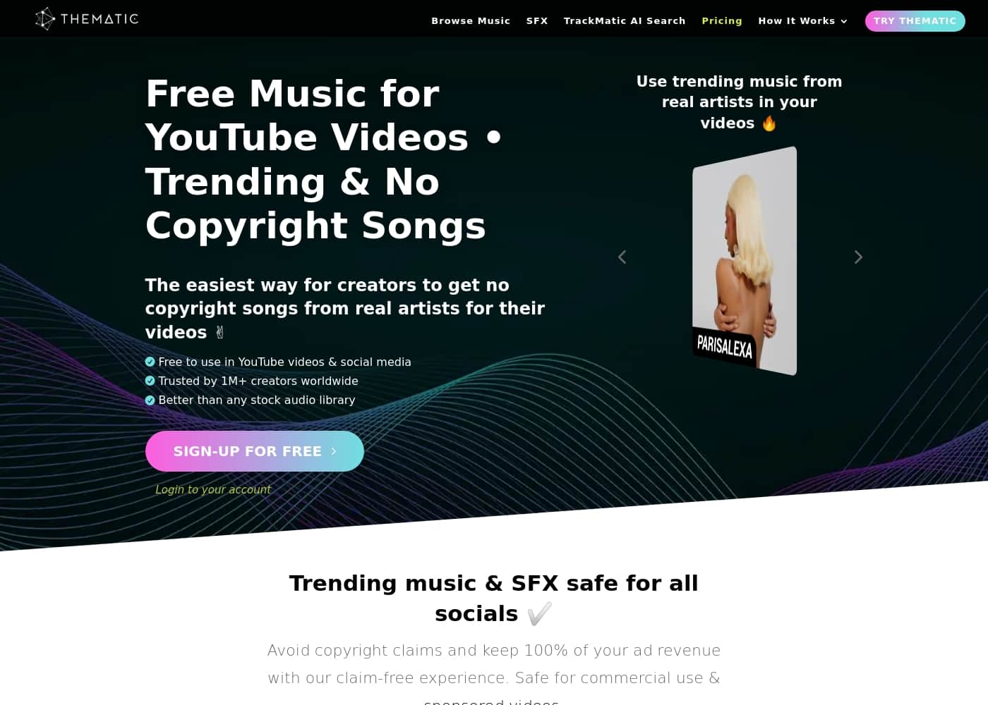 Thematic 홈페이지 스크린샷