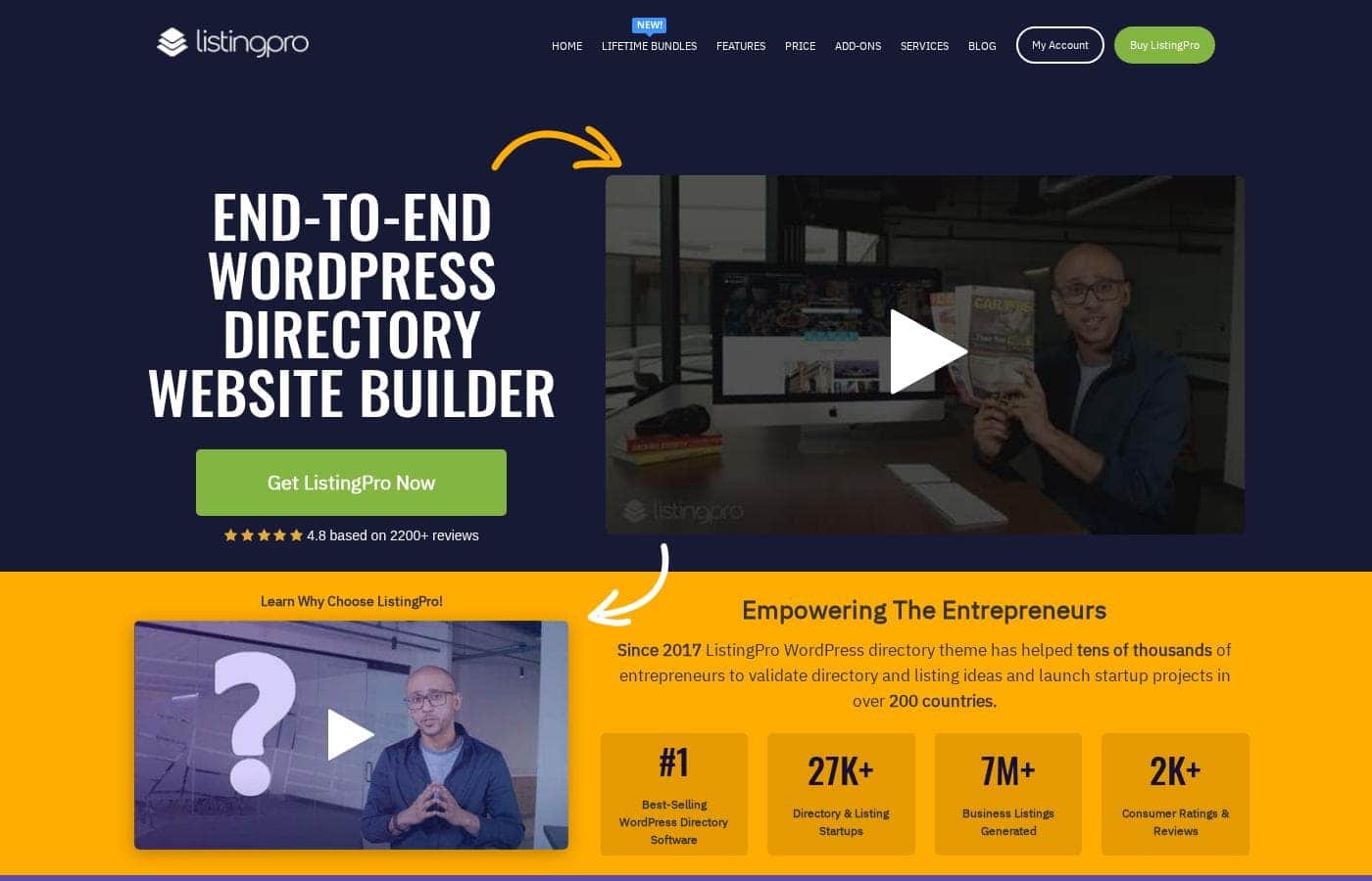 ListingPro homepage screenshot