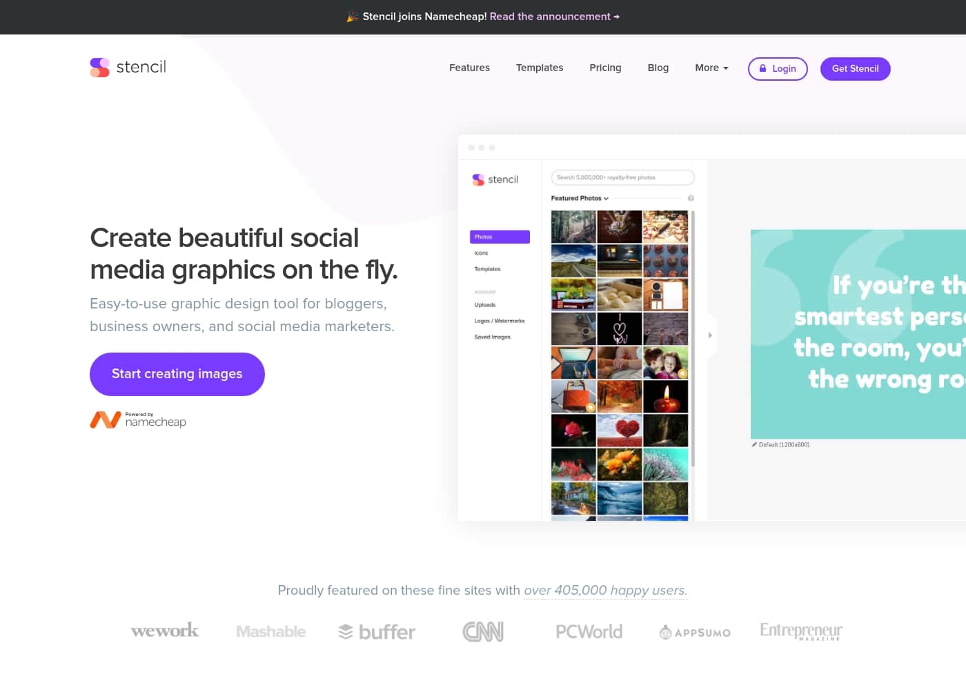 Stencil homepage screenshot