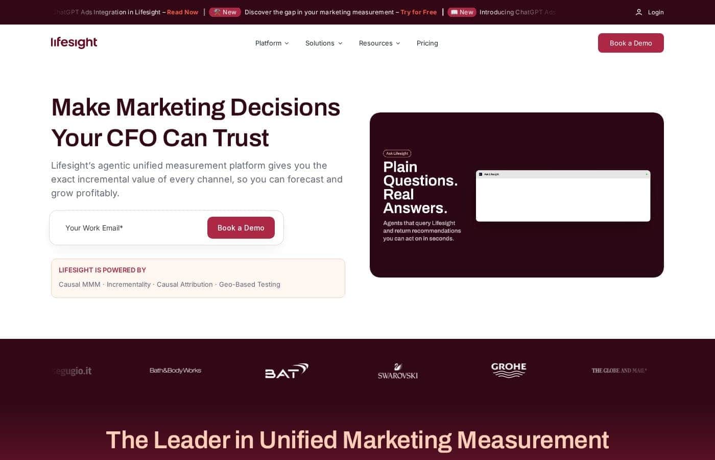 LifeSight homepage screenshot