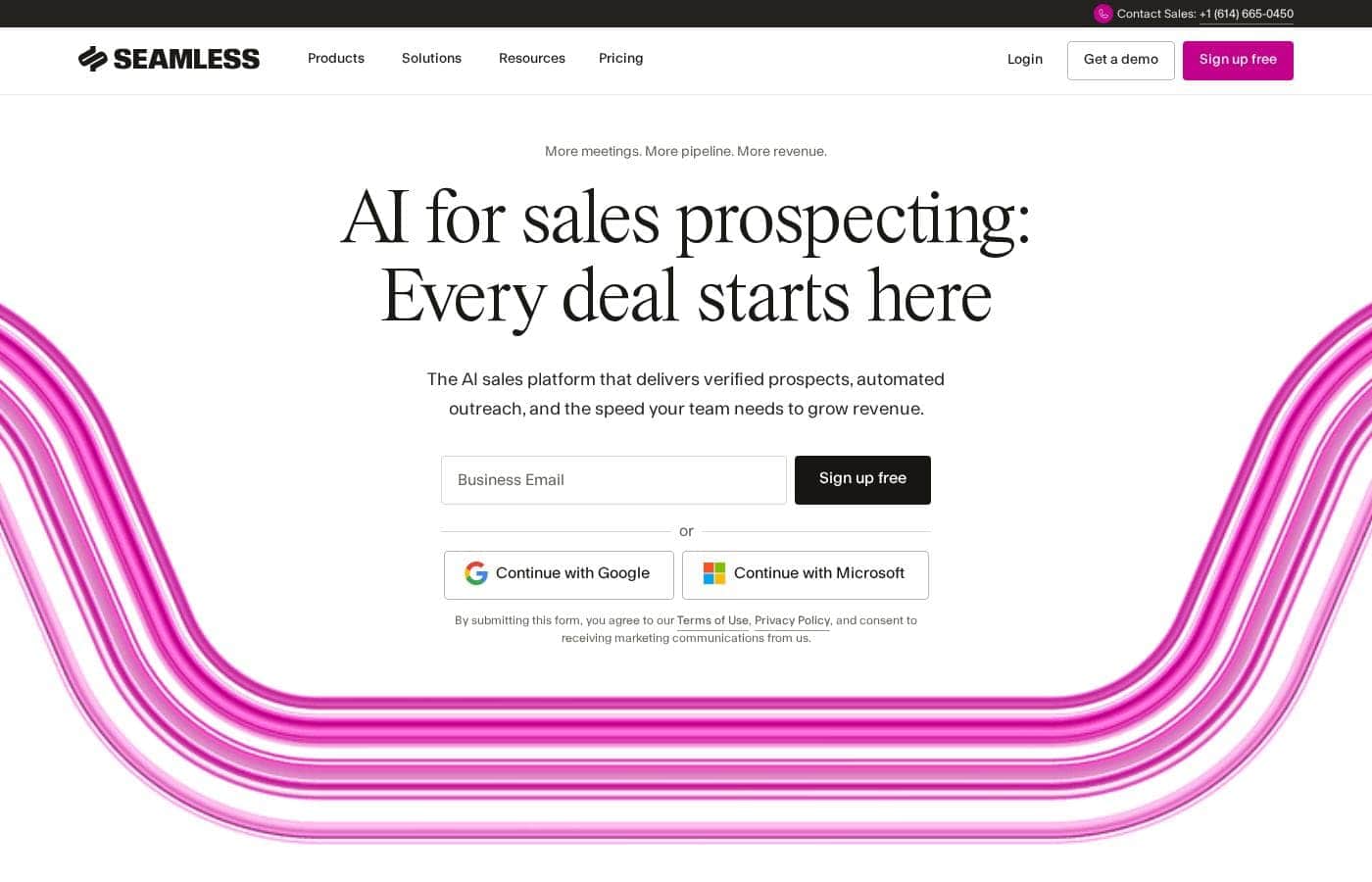 SeamlessAI homepage screenshot