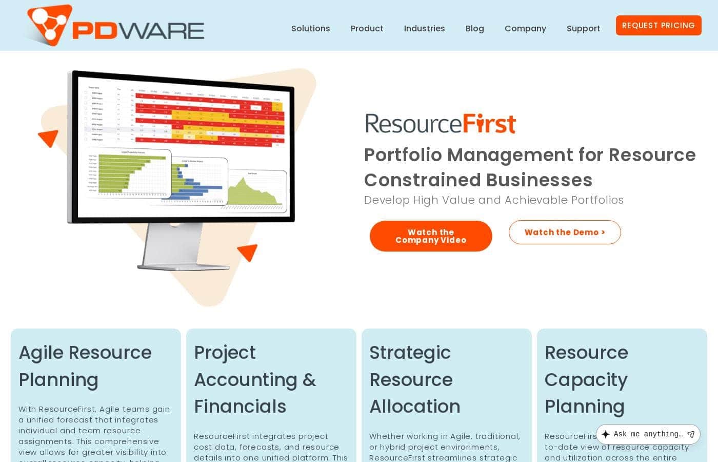 PDWare homepage screenshot