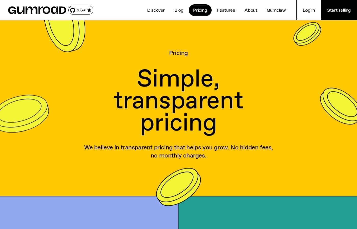 Gumroad pricing page screenshot