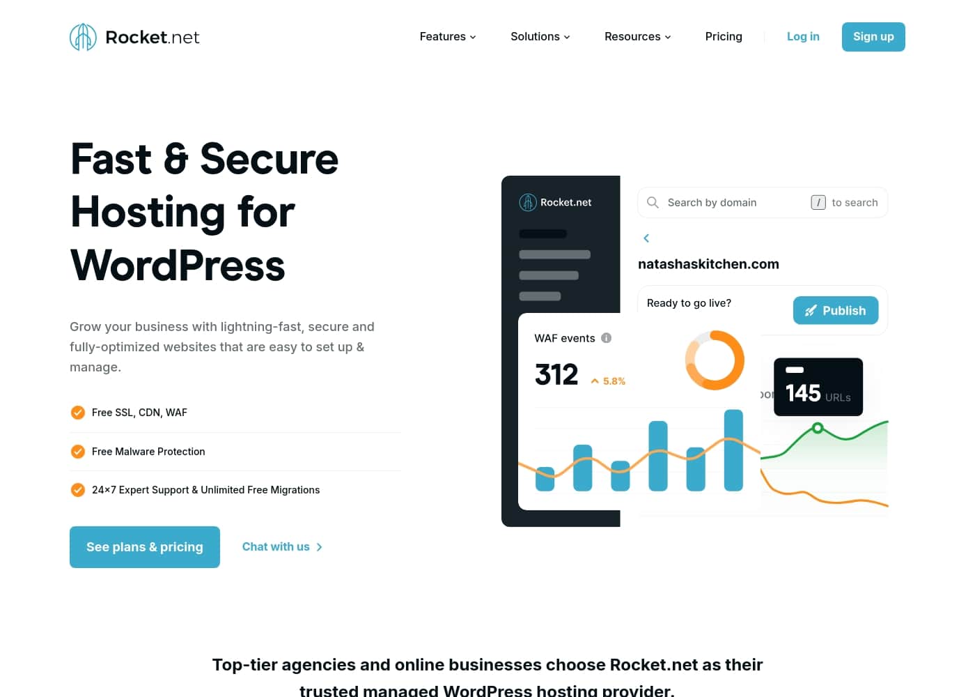 Rocket.net homepage screenshot