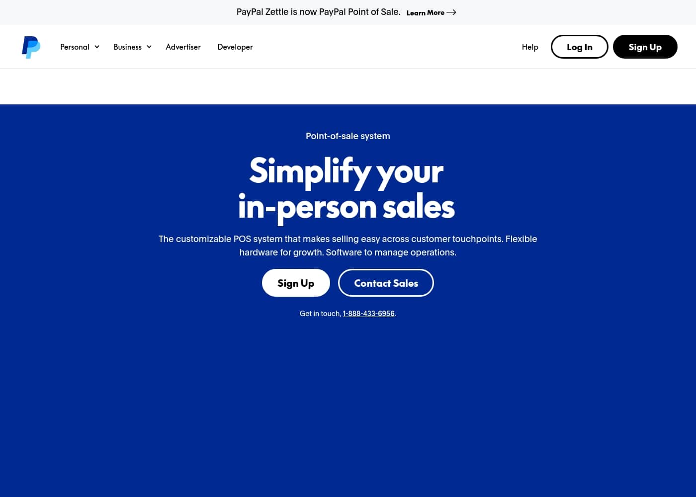 ภาพหน้าจอหลักของ Zettle