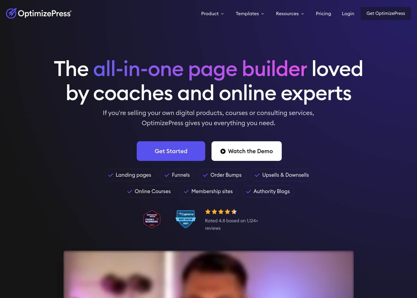 OptimizePress homepage screenshot