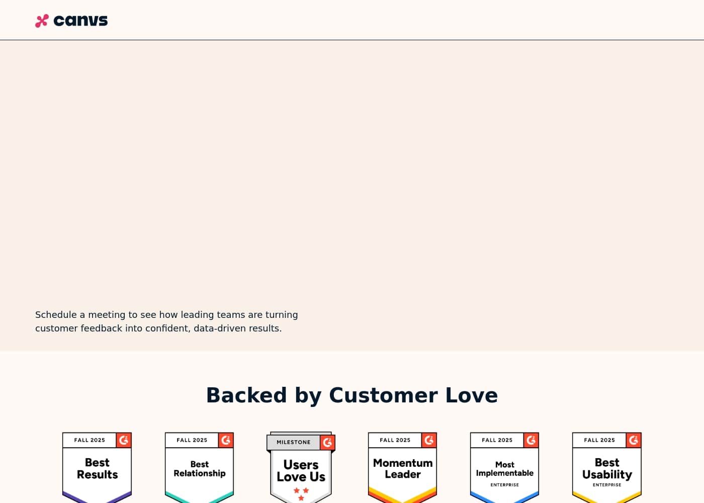 Canvs AI pricing page screenshot