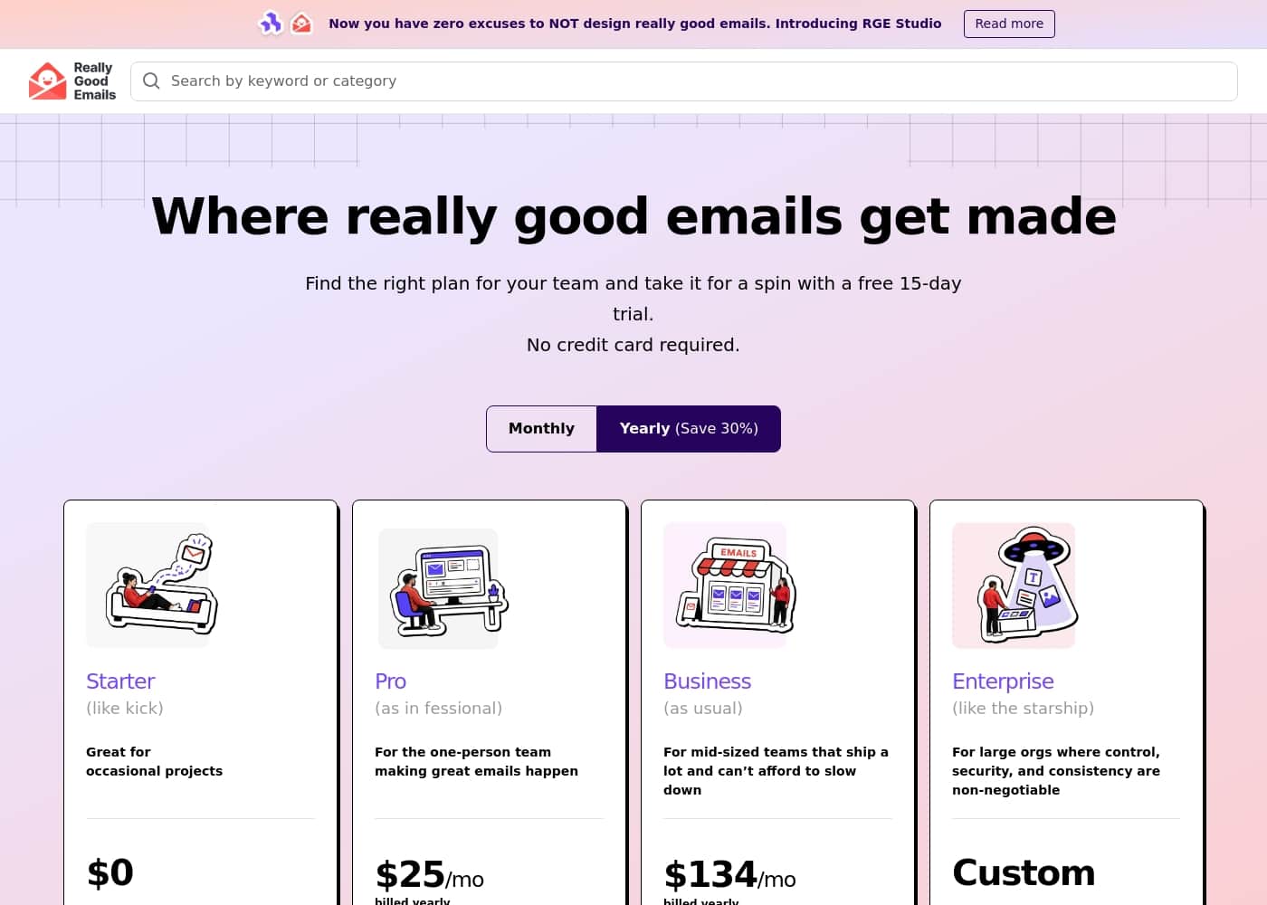 Beefree (Email & Landing Page Builder) pricing page screenshot
