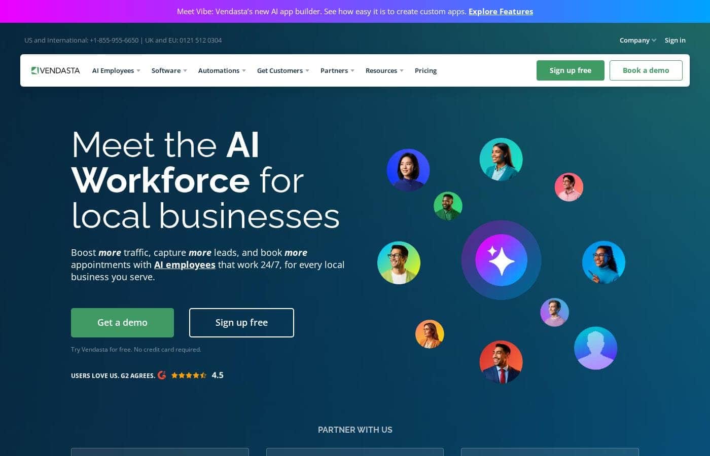 Vendasta homepage screenshot
