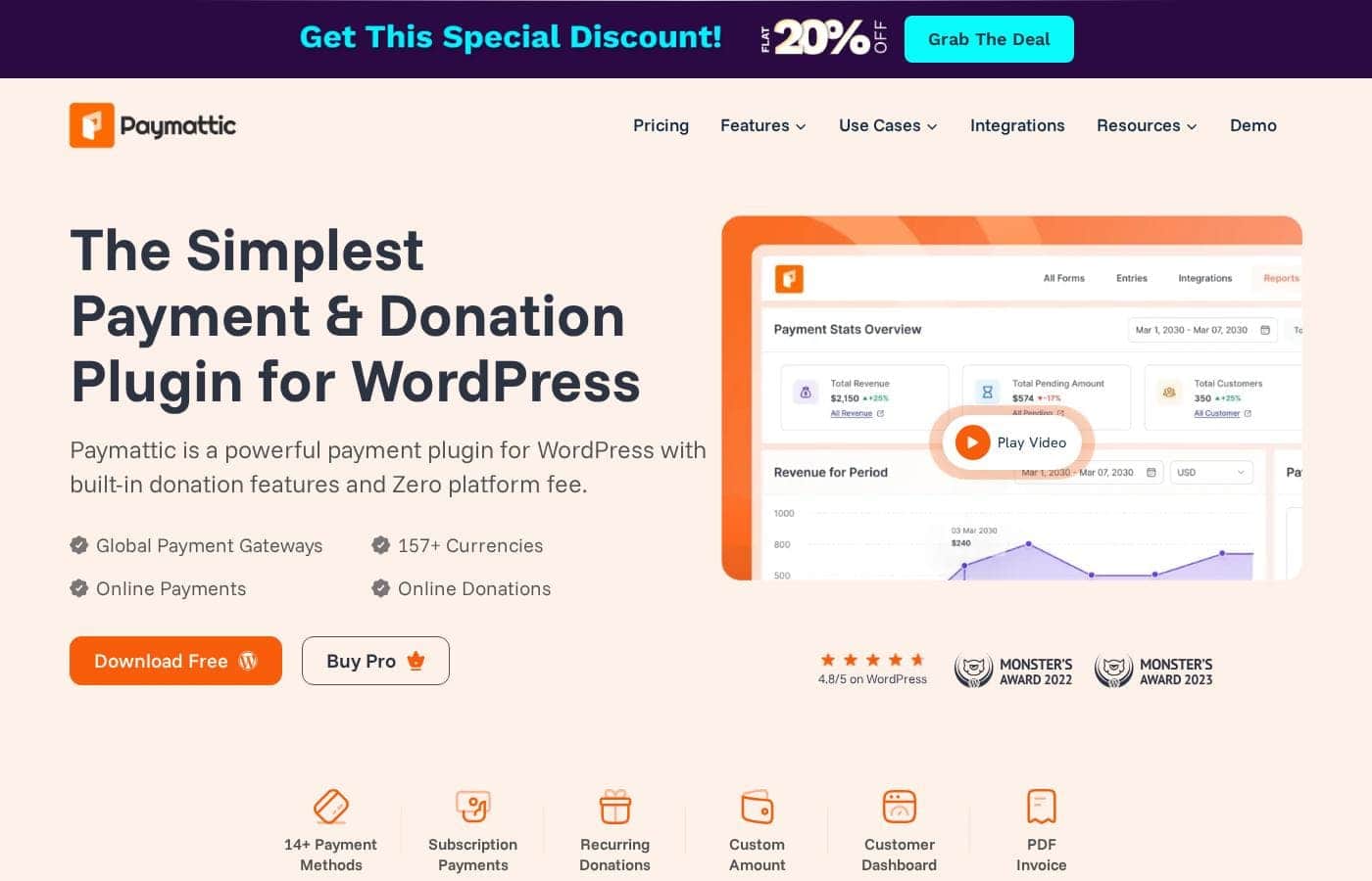Paymattic homepage screenshot