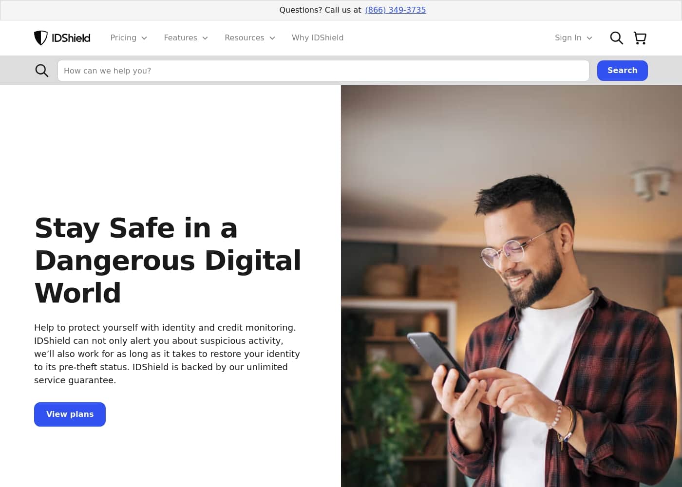 Скриншот главной страницы IDShield