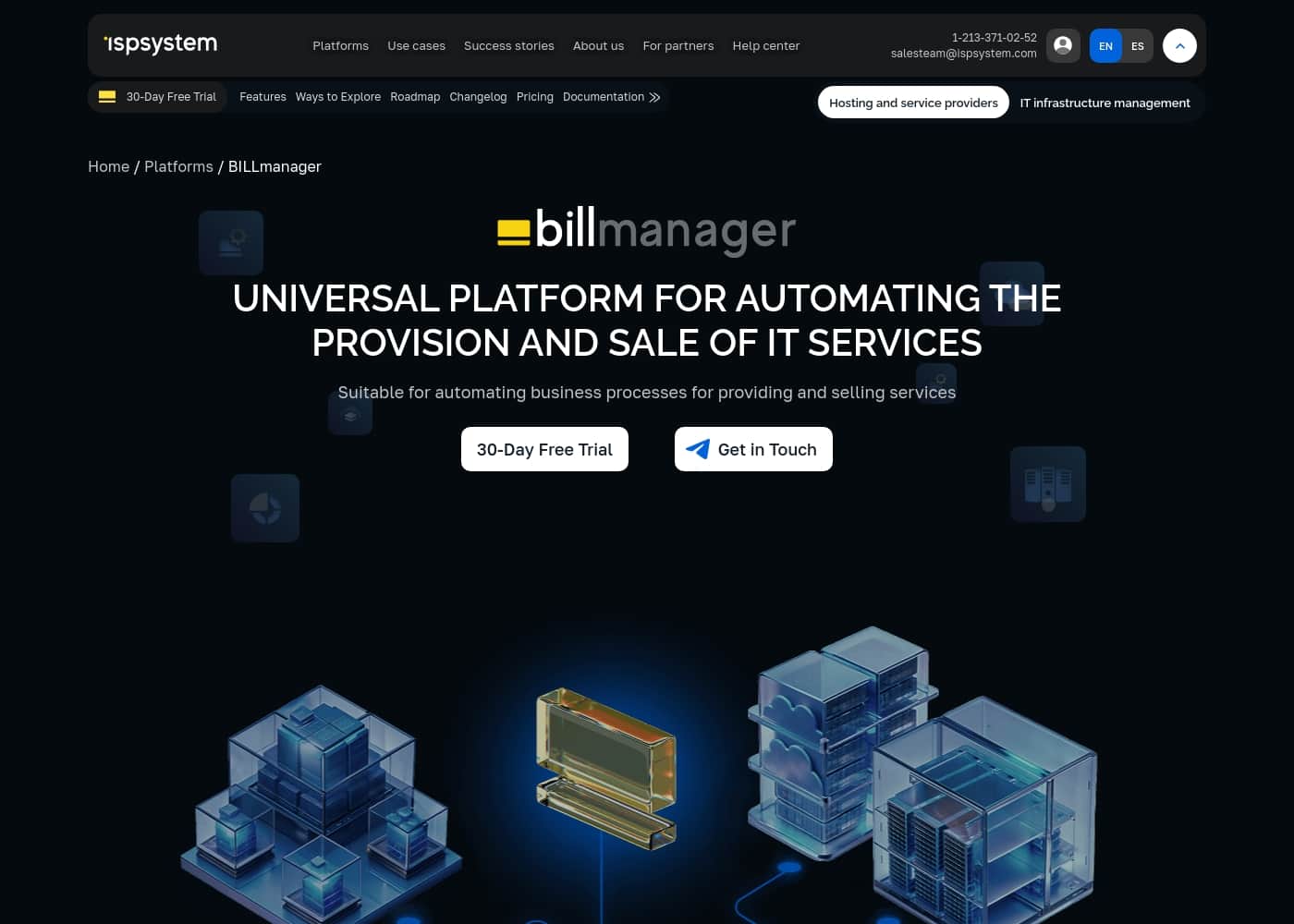 BILLmanager homepage screenshot
