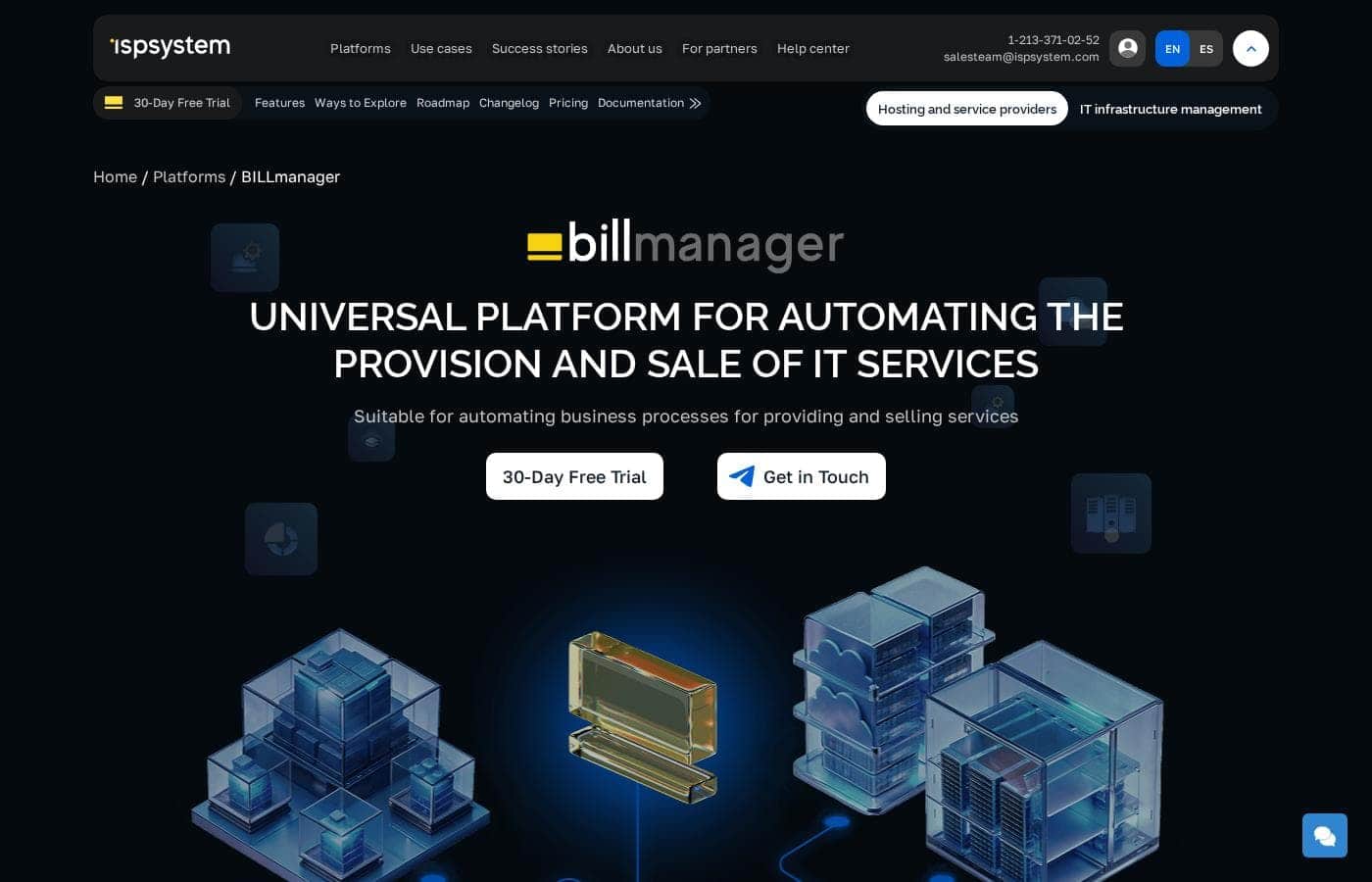 BILLmanager homepage screenshot