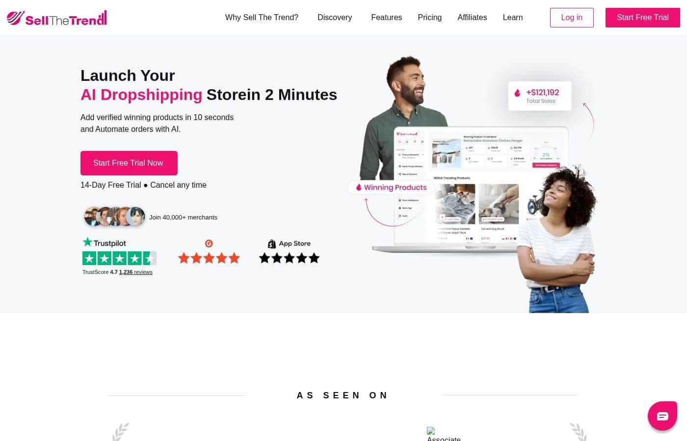 Sell The Trend homepage screenshot