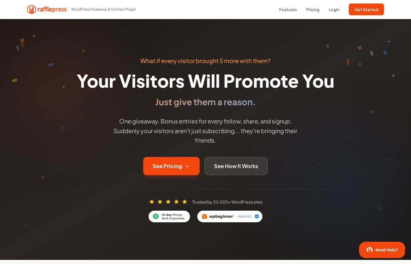 RafflePress homepage screenshot