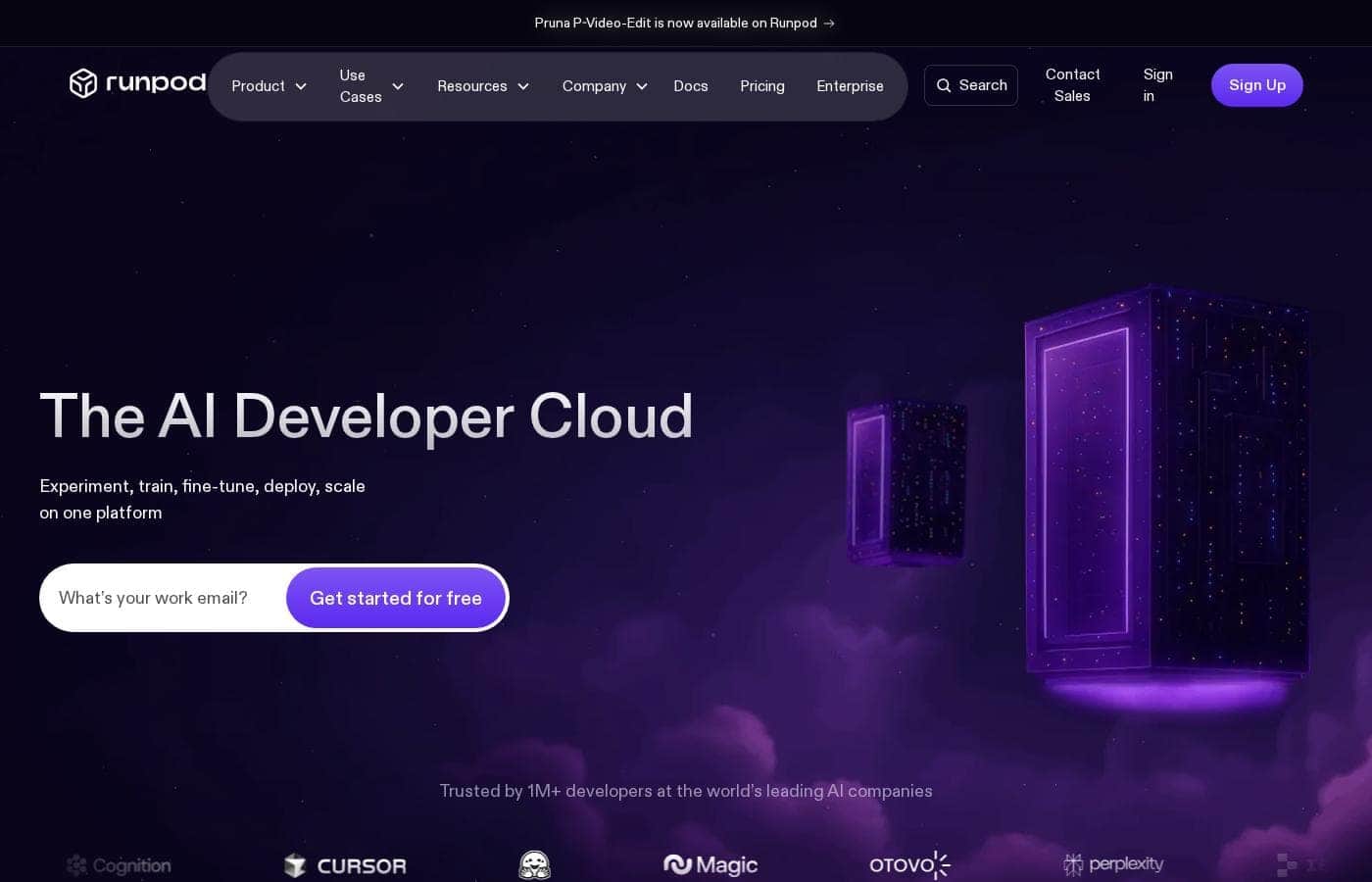 Runpod homepage screenshot