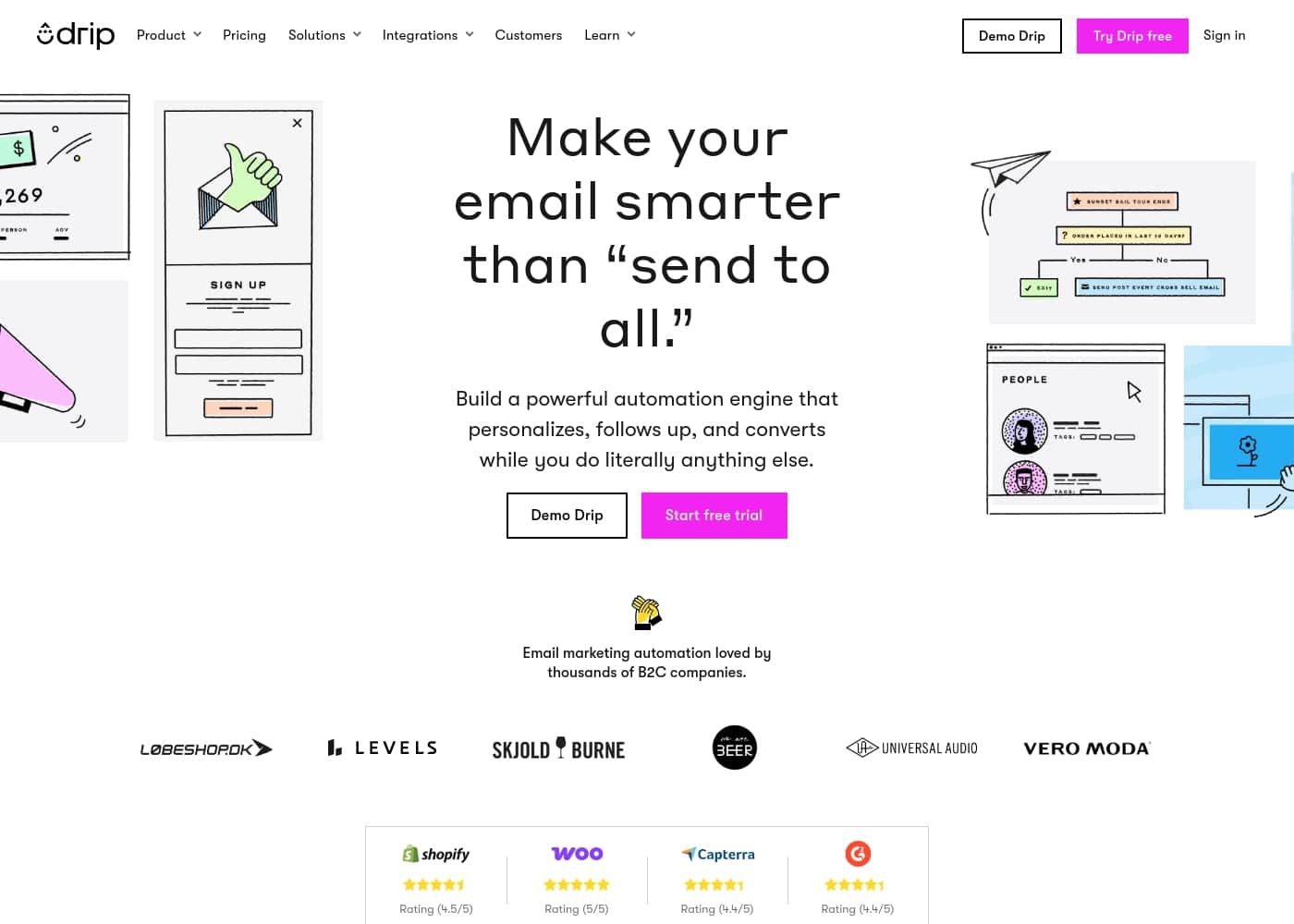 Drip homepage screenshot