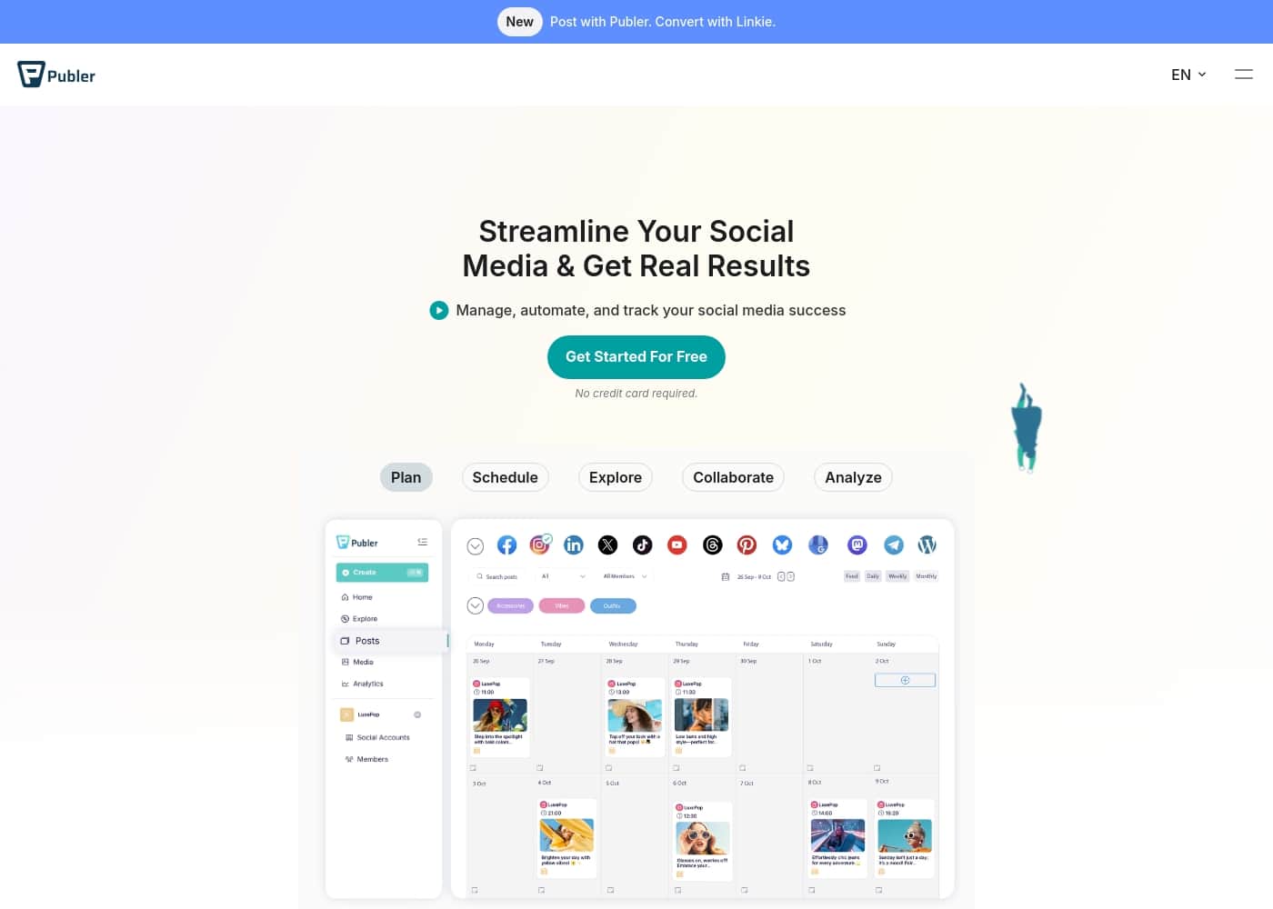 Publer homepage screenshot