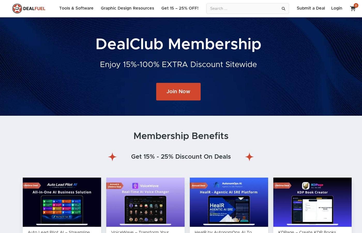 Dealfuel pricing page screenshot