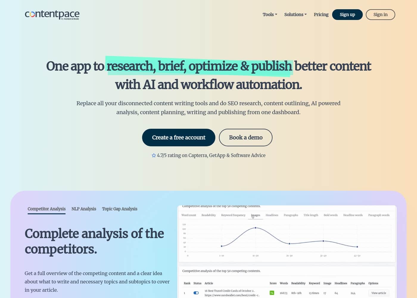 Contentpace homepage screenshot