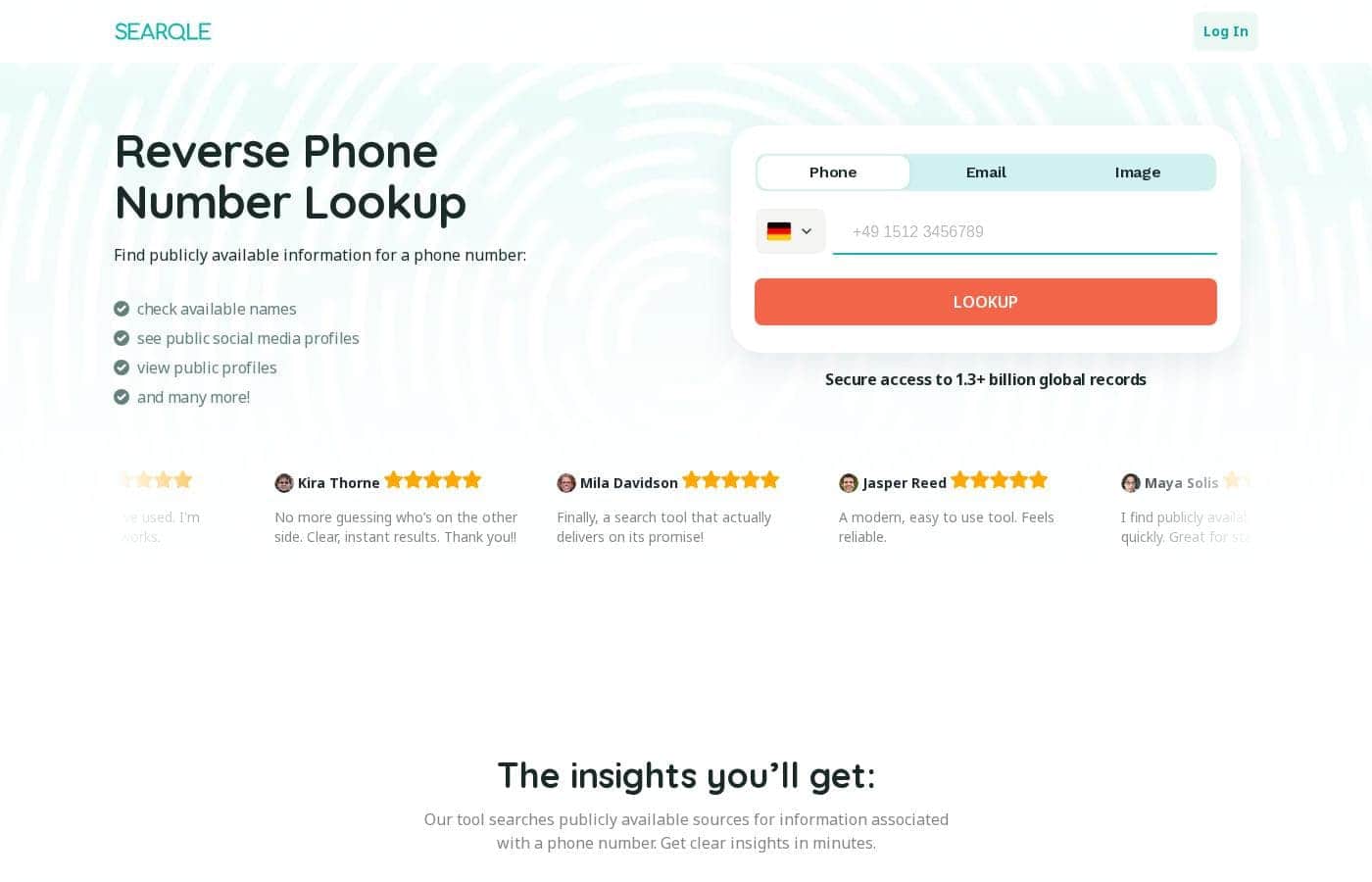 Searqle homepage screenshot