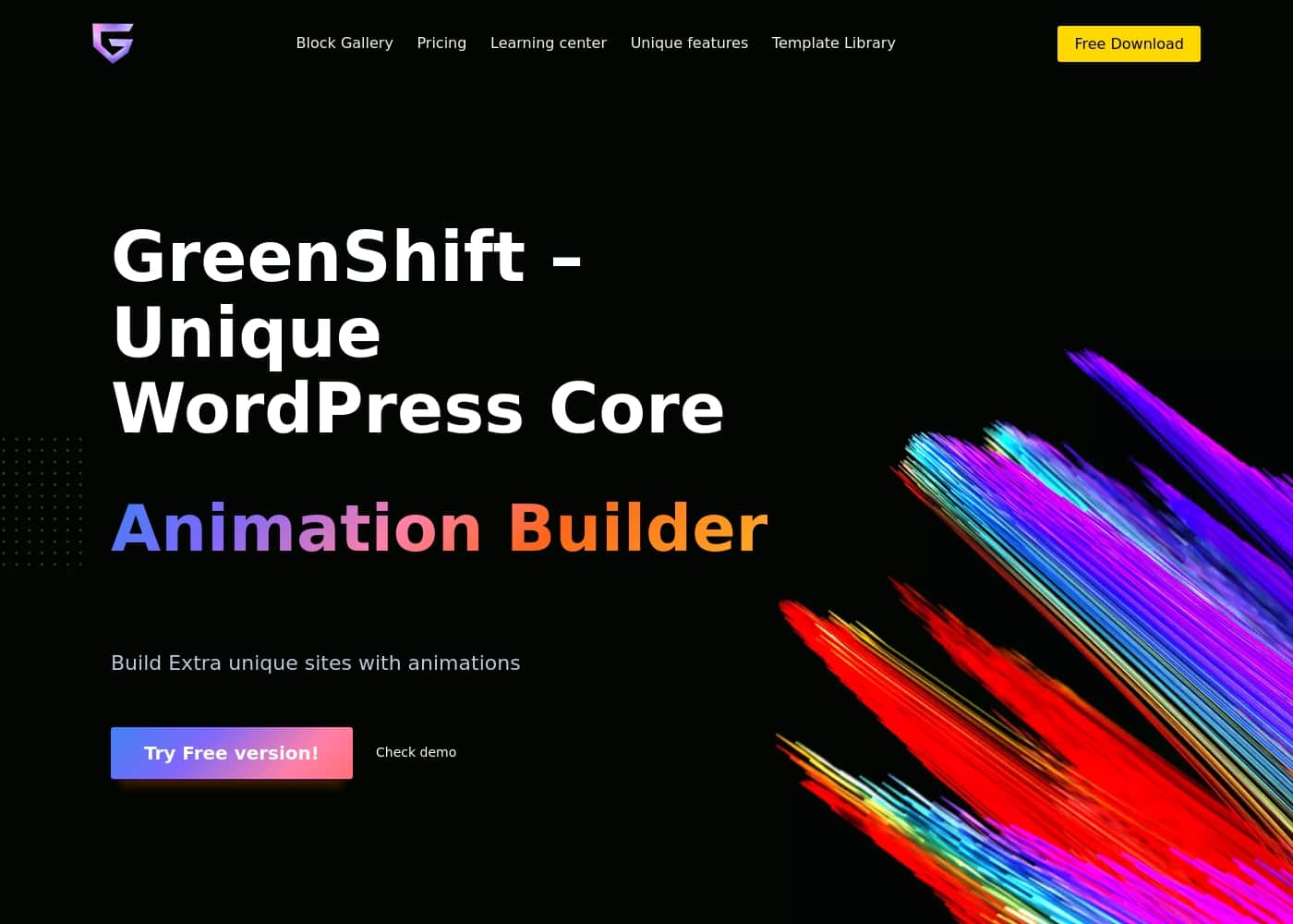 Скриншот главной страницы Greenshift