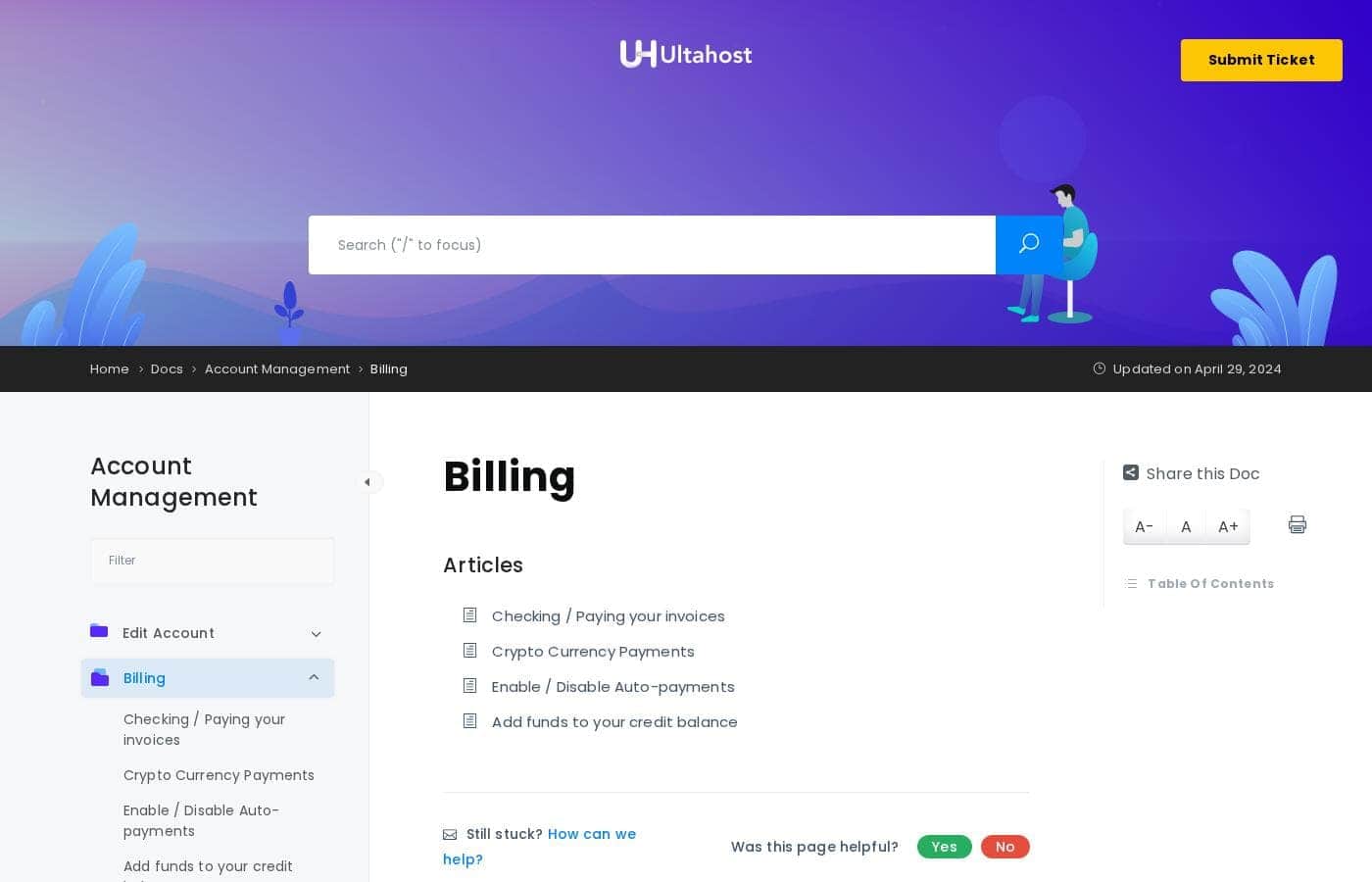 Captura de la página de precios de Ultahost