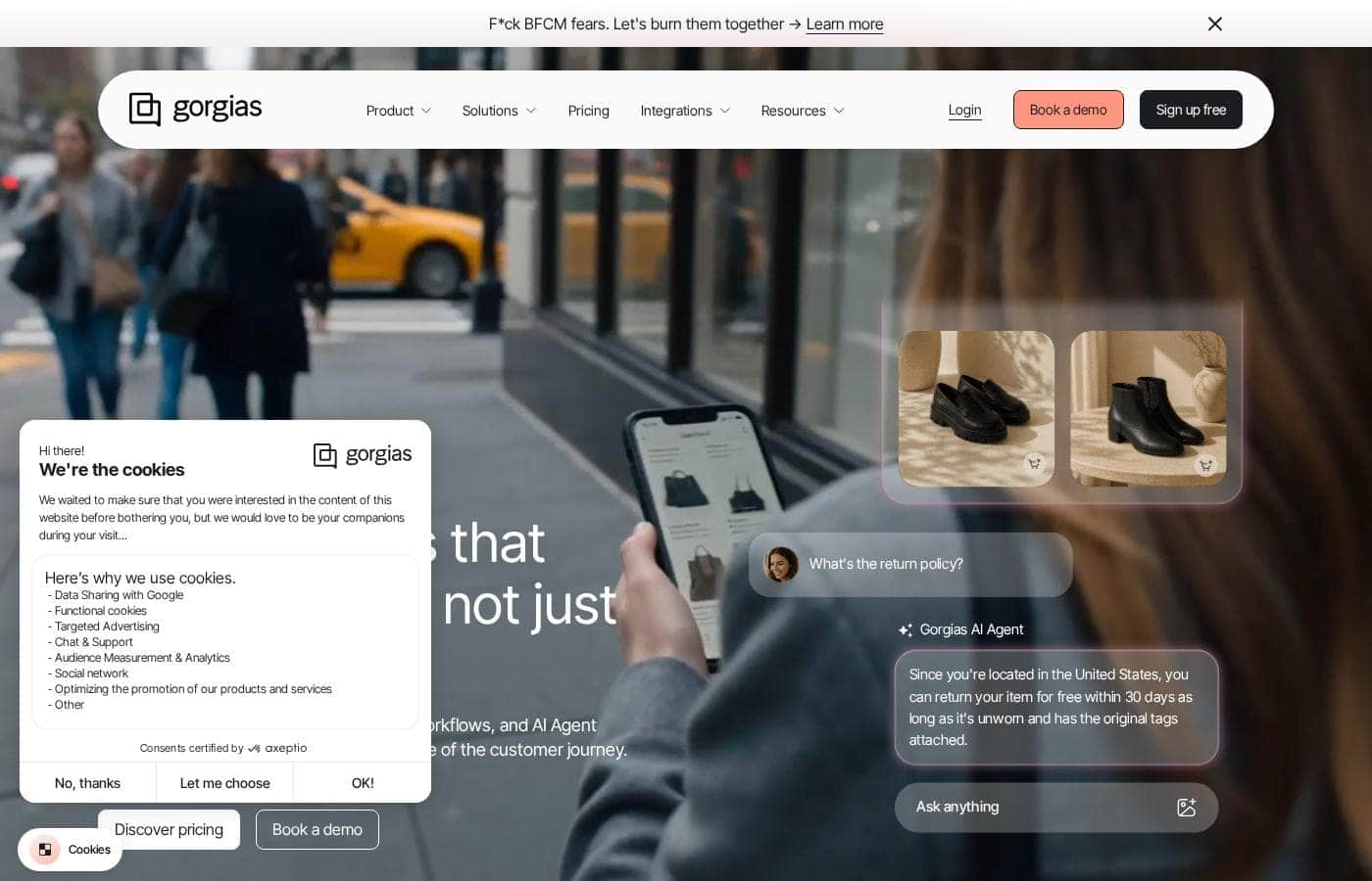 Gorgias homepage screenshot