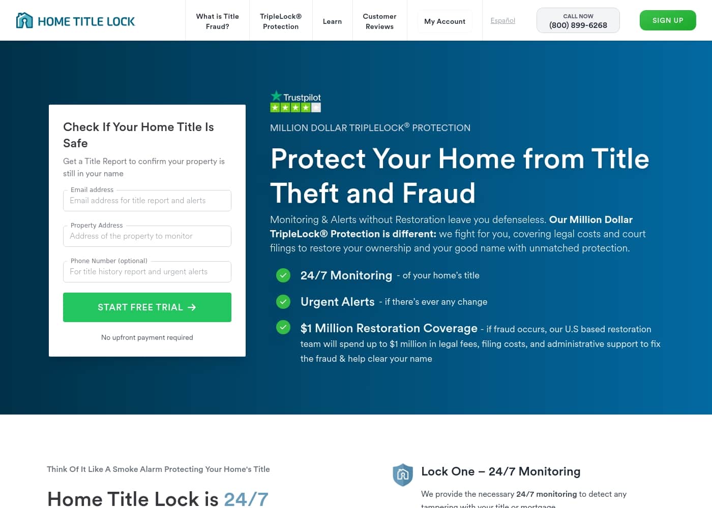 Home Title Lock 홈페이지 스크린샷