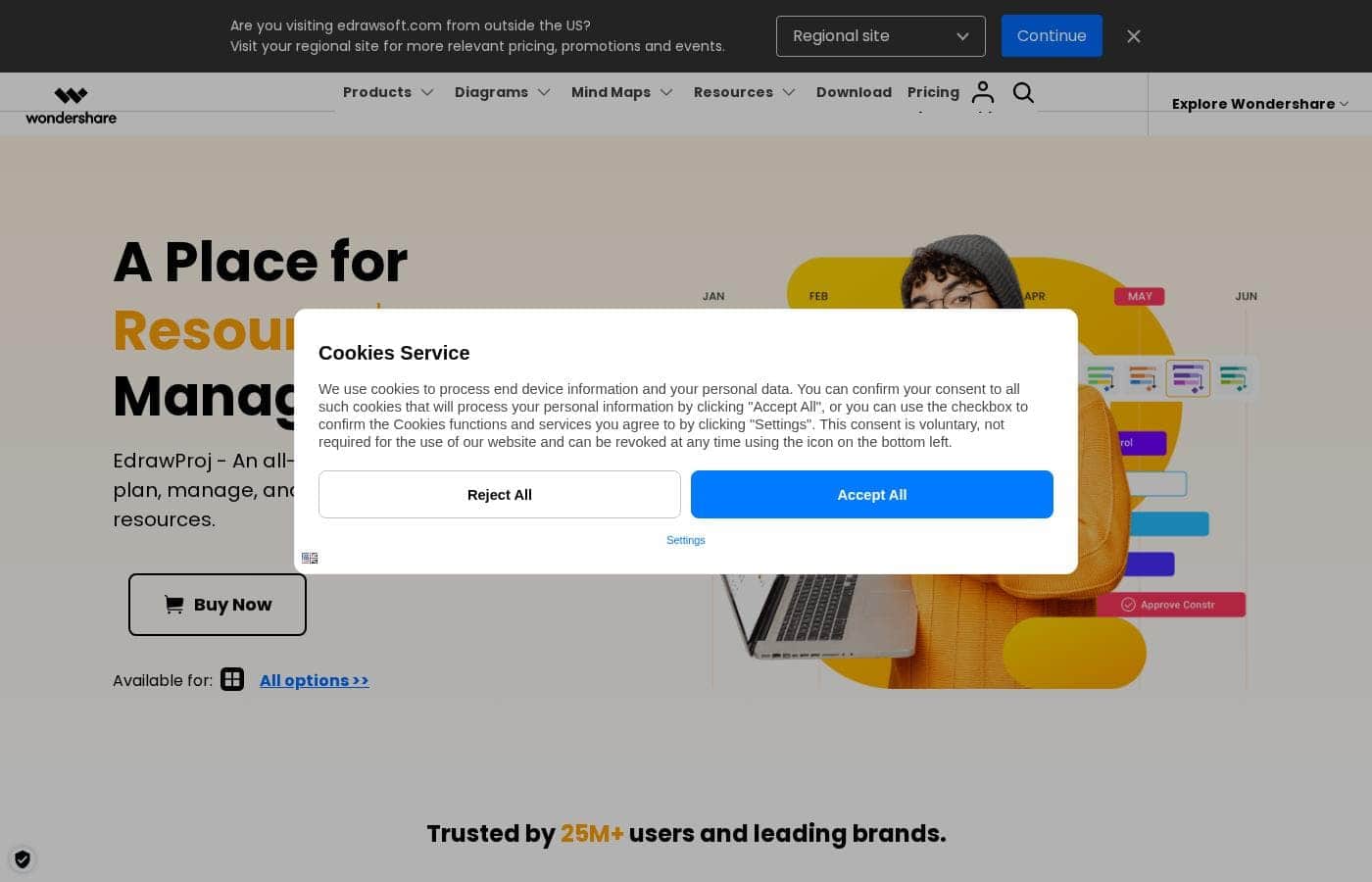 EdrawProj homepage screenshot