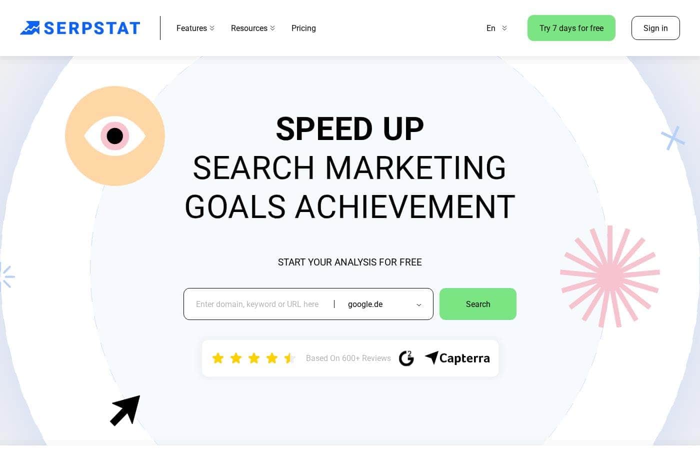 Serpstat homepage screenshot