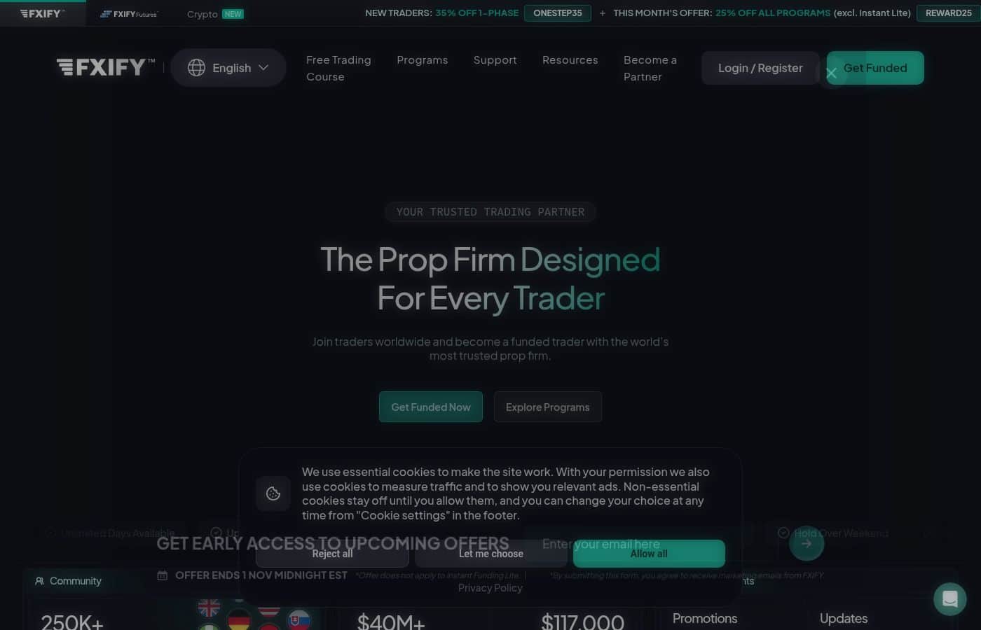 Fxify homepage screenshot