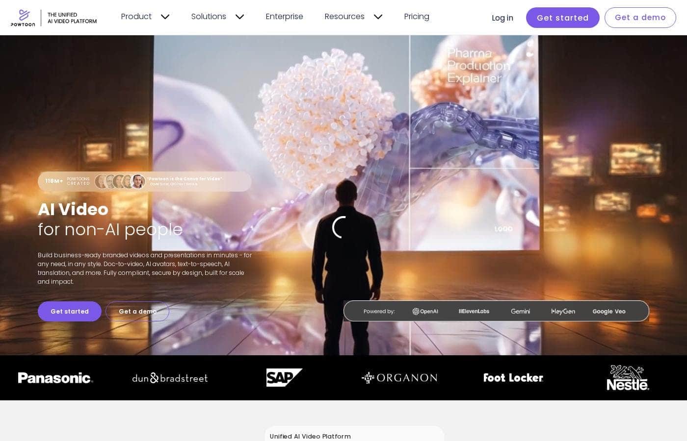 Screenshot della homepage di Powtoon