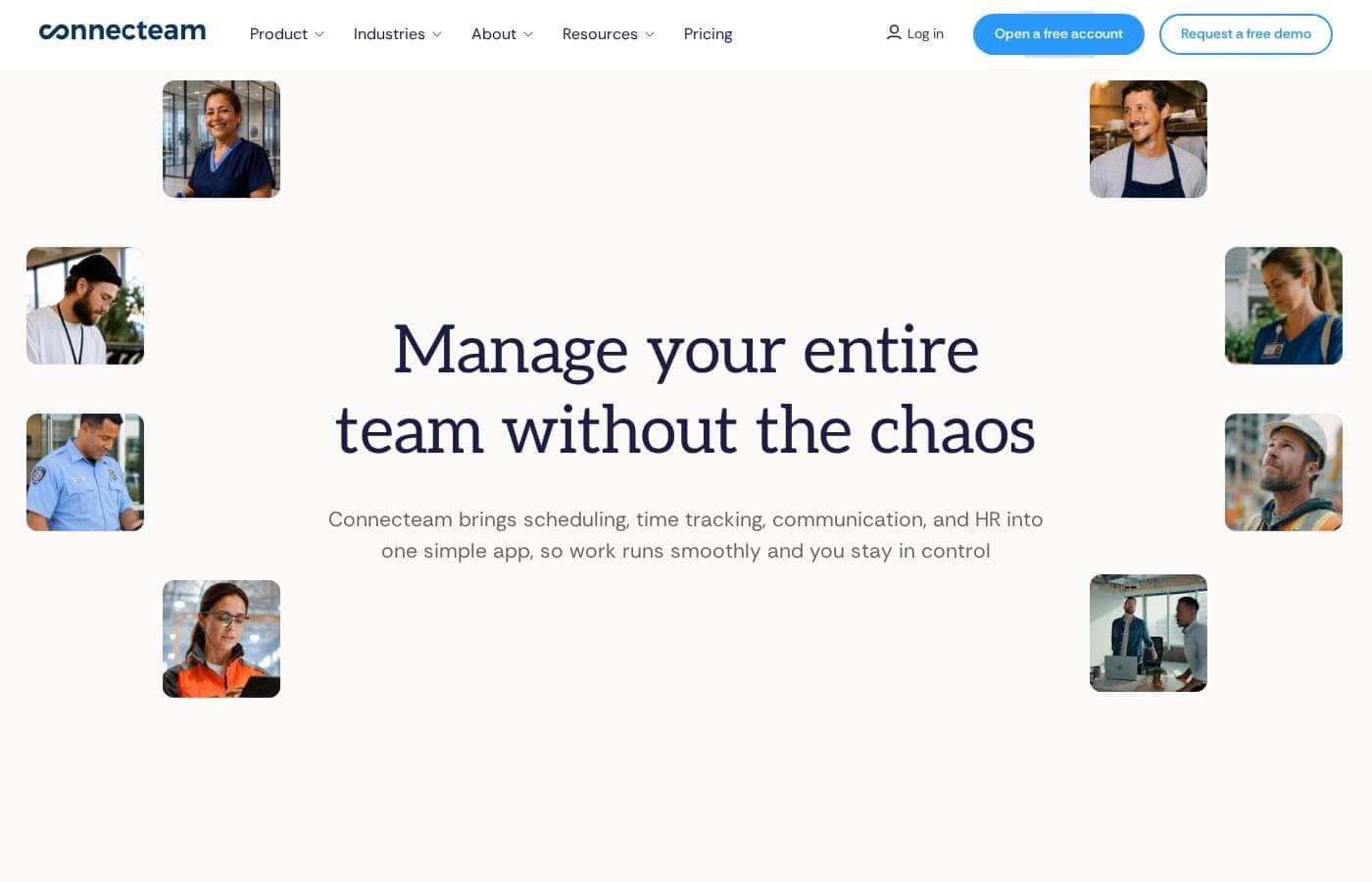 ภาพหน้าจอหลักของ Connecteam