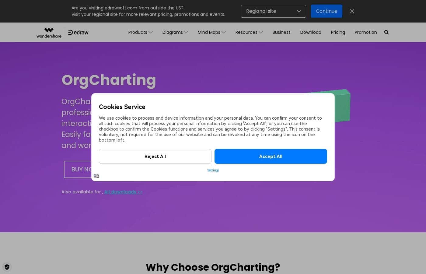 OrgCharting homepage screenshot