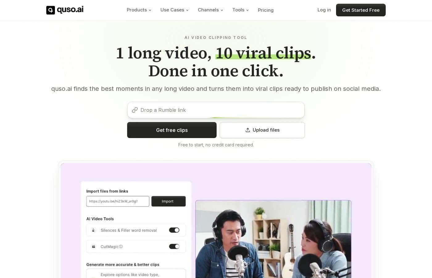 Vidyo.ai homepage screenshot