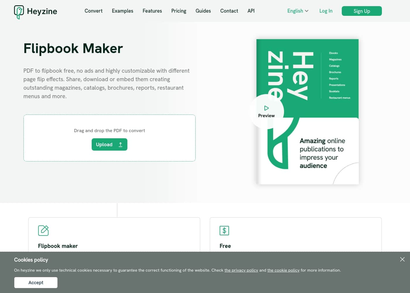 Heyzine homepage screenshot