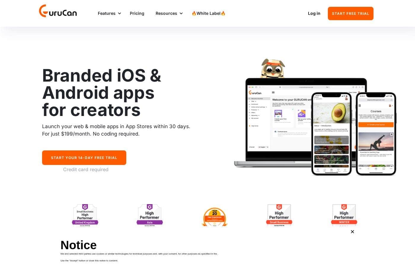 Gurucan 홈페이지 스크린샷