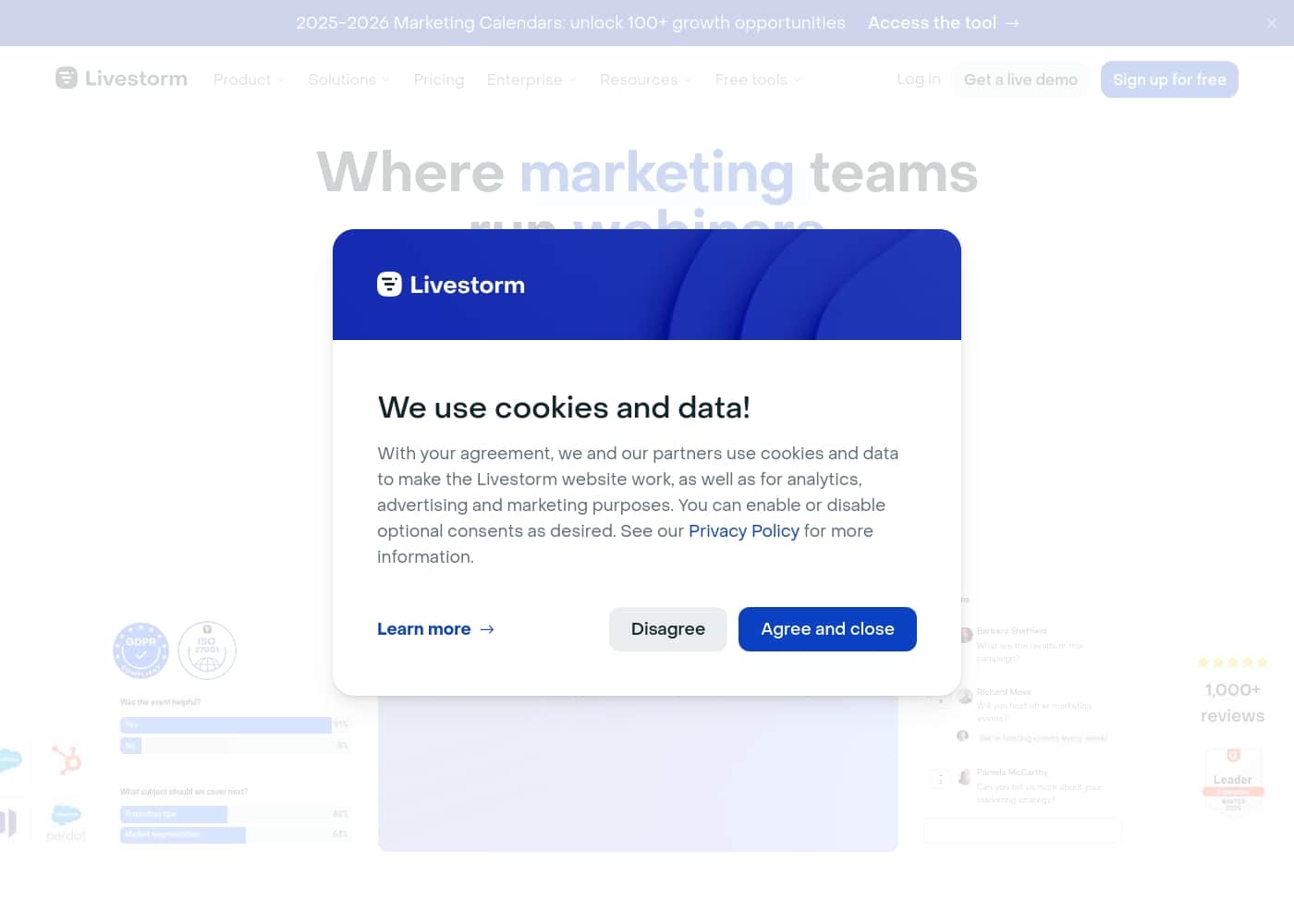 Livestorm homepage screenshot