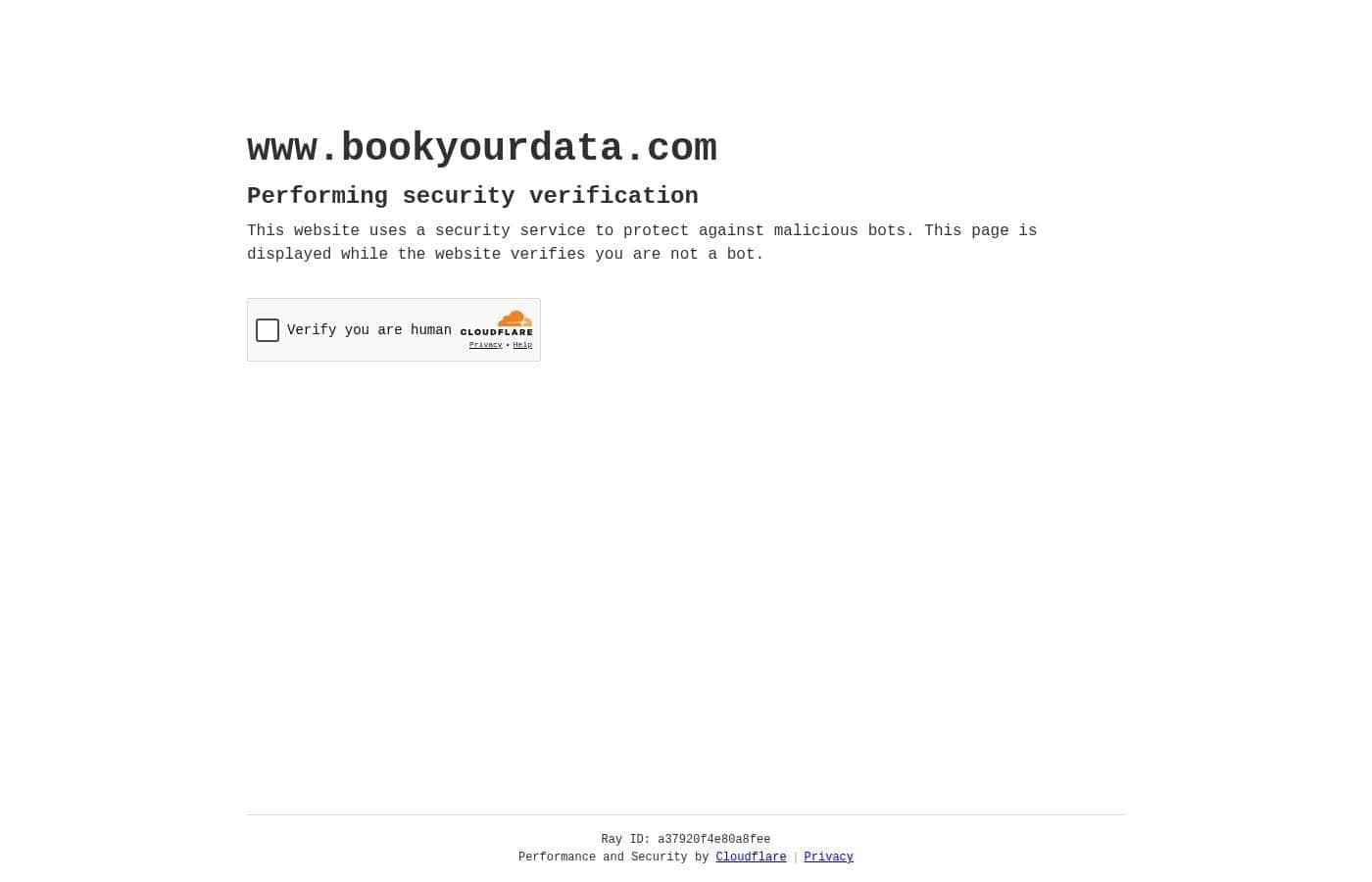 Bookyourdata pricing page screenshot
